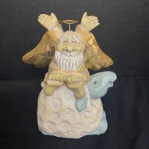Vtg David Frykman Portfolio Oldest Angel on a Lamb Figurine All That Glitters